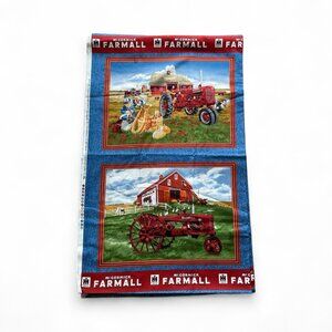 McCormick Farmall Farm Tractor Quilt Top Panel Remnant 44 x 140 Inches NOS 2011